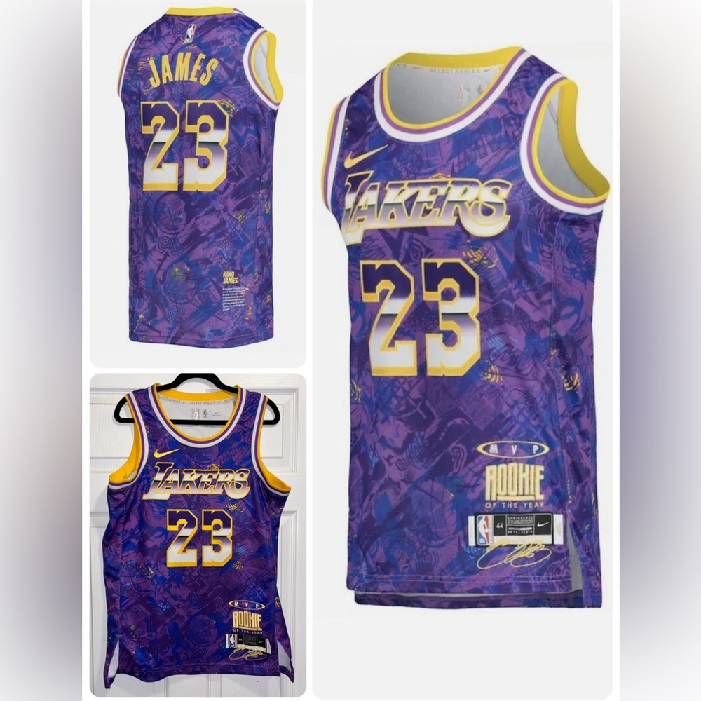 LeBron James LA Lakers Nike Select Series MVP Swingman Jersey Purple Size Medium